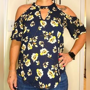 Sexy, shoulder free top, floral, XS